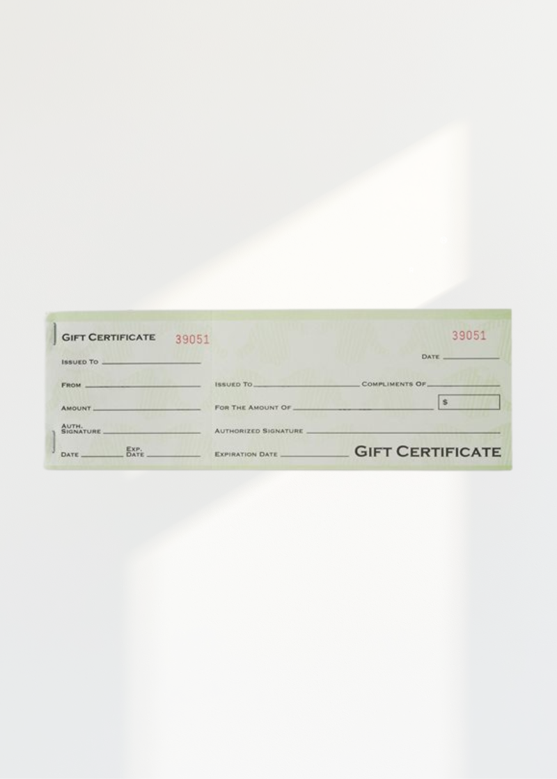 Gift Certificate Book W/ Envelopes - 50/Pack