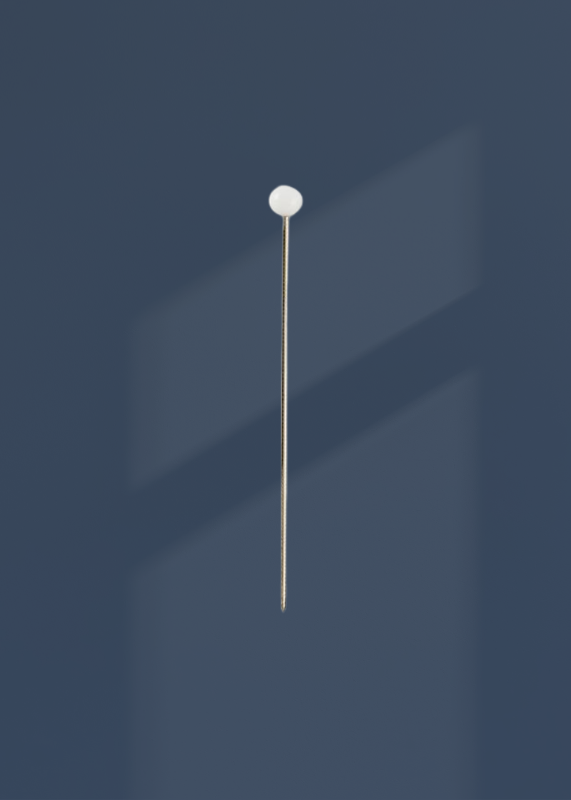 Glass Head Pins - #22 - 1 3/8" x 0.020" - 250/Pack - White