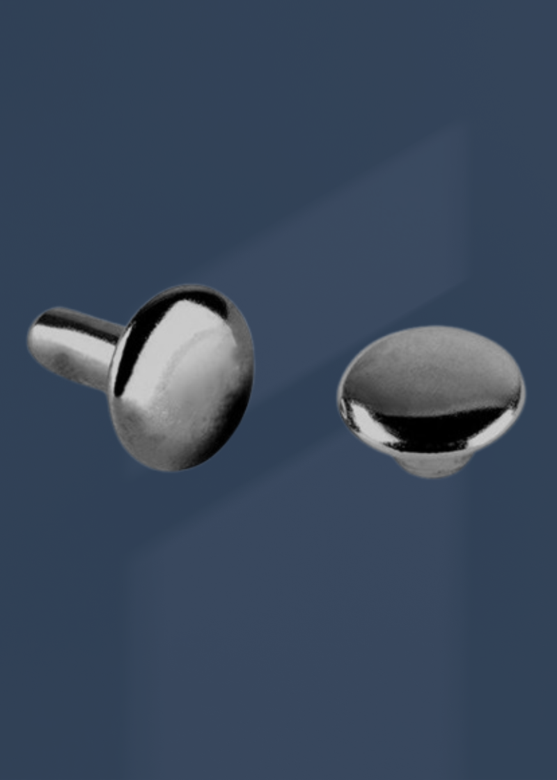 Short Double Cap Rivets Bag Hardware - (6mm) X - 25 Sets/Pack
