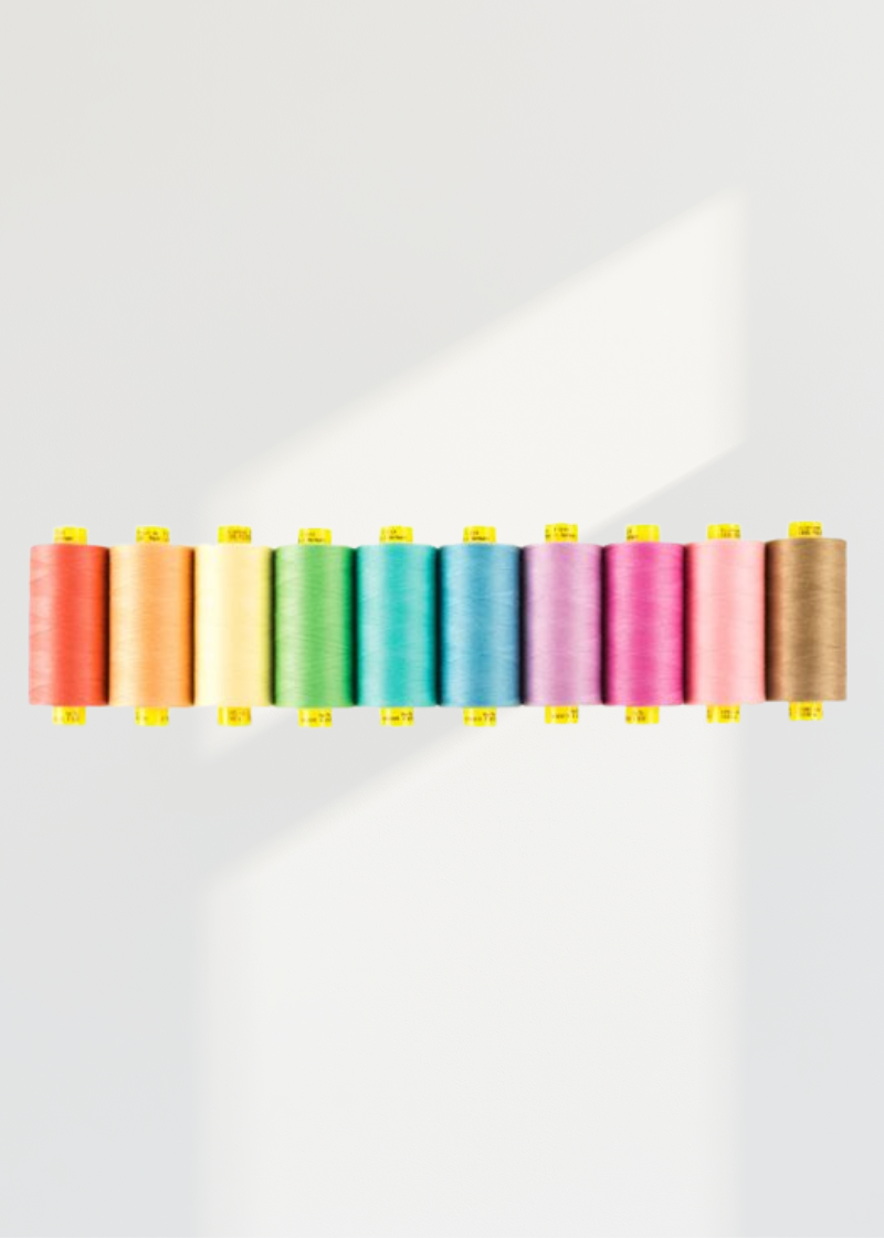 Gutermann Mara 100 All-Purpose Thread Tones Pack – Tex 30, 1,093 Yards Each – Pastel Color Assortment – 10/Pack