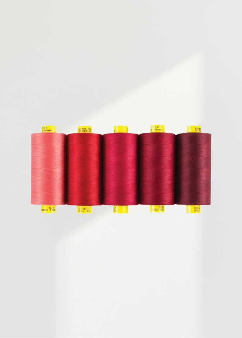 Gutermann Mara 100 All Purpose Thread Color Shades Pack – Tex 30, 1,093 Yards, 5-Pack, Red