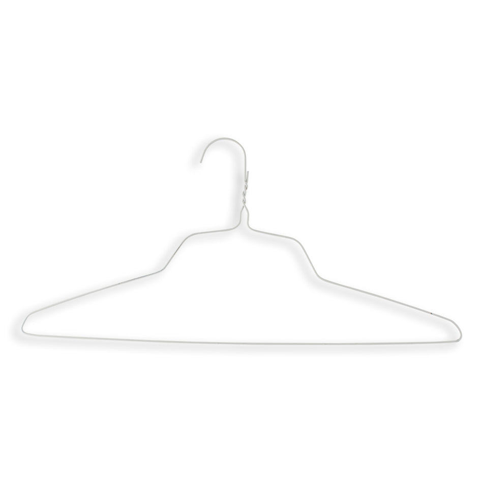Universal Metal Shirt Hangers - 18" Length/ 14.5 Gauge - 100/Box - White