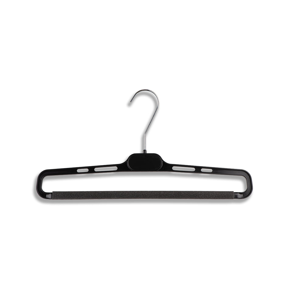 Plastic Pant Hangers W/ Foam Bar - 14" Length/ 4 1/4" Neck - 300/Box - Black