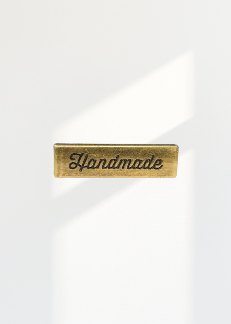 "Handmade" Label Bar Bag Hardware - 1 3/8" x 3/8"