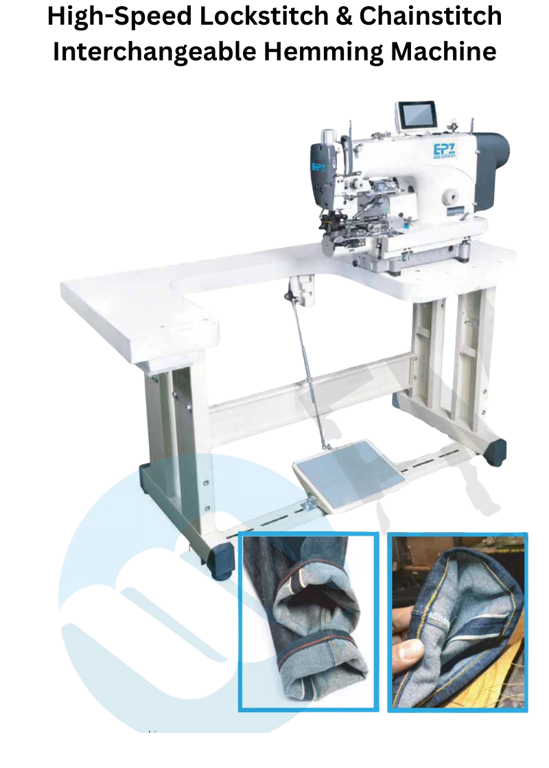 High-Speed Lockstitch & Chainstitch Interchangeable Hemming Machine