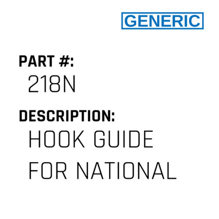 Hook Guide For National - Generic #218N