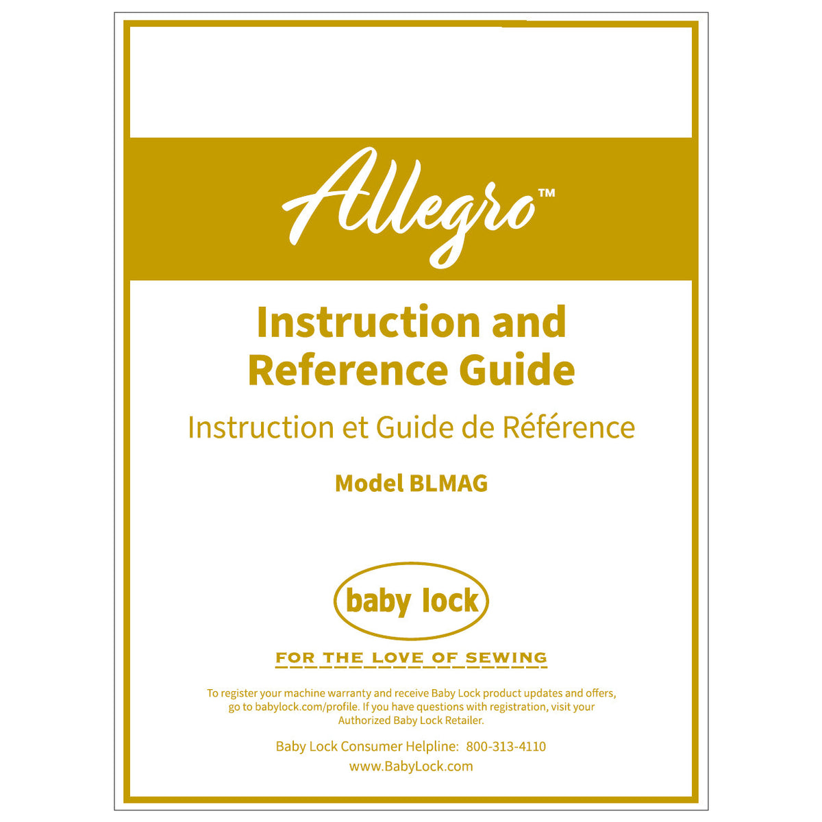 Babylock BLMAG Allegro Instruction Manual