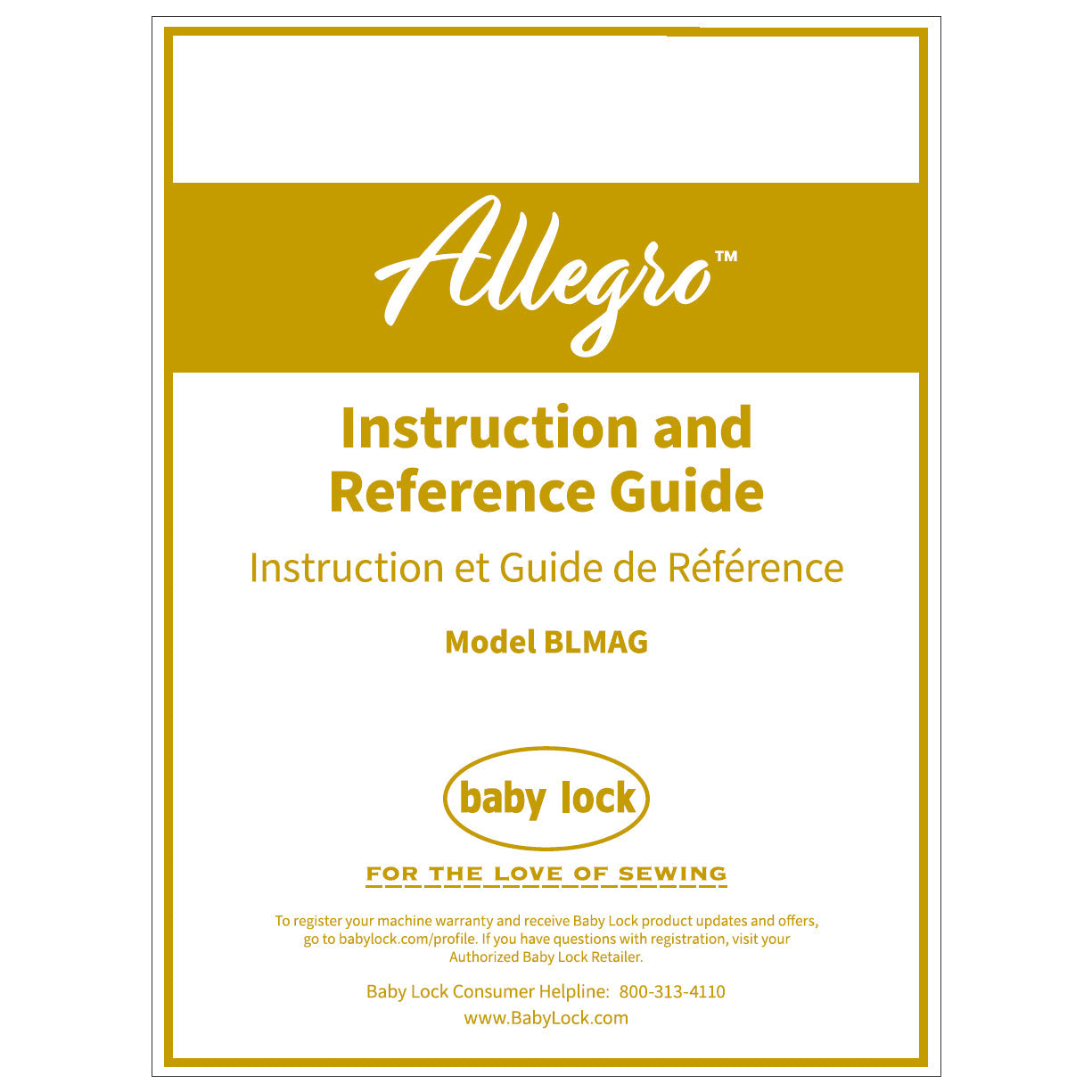 Babylock BLMAG Allegro Instruction Manual