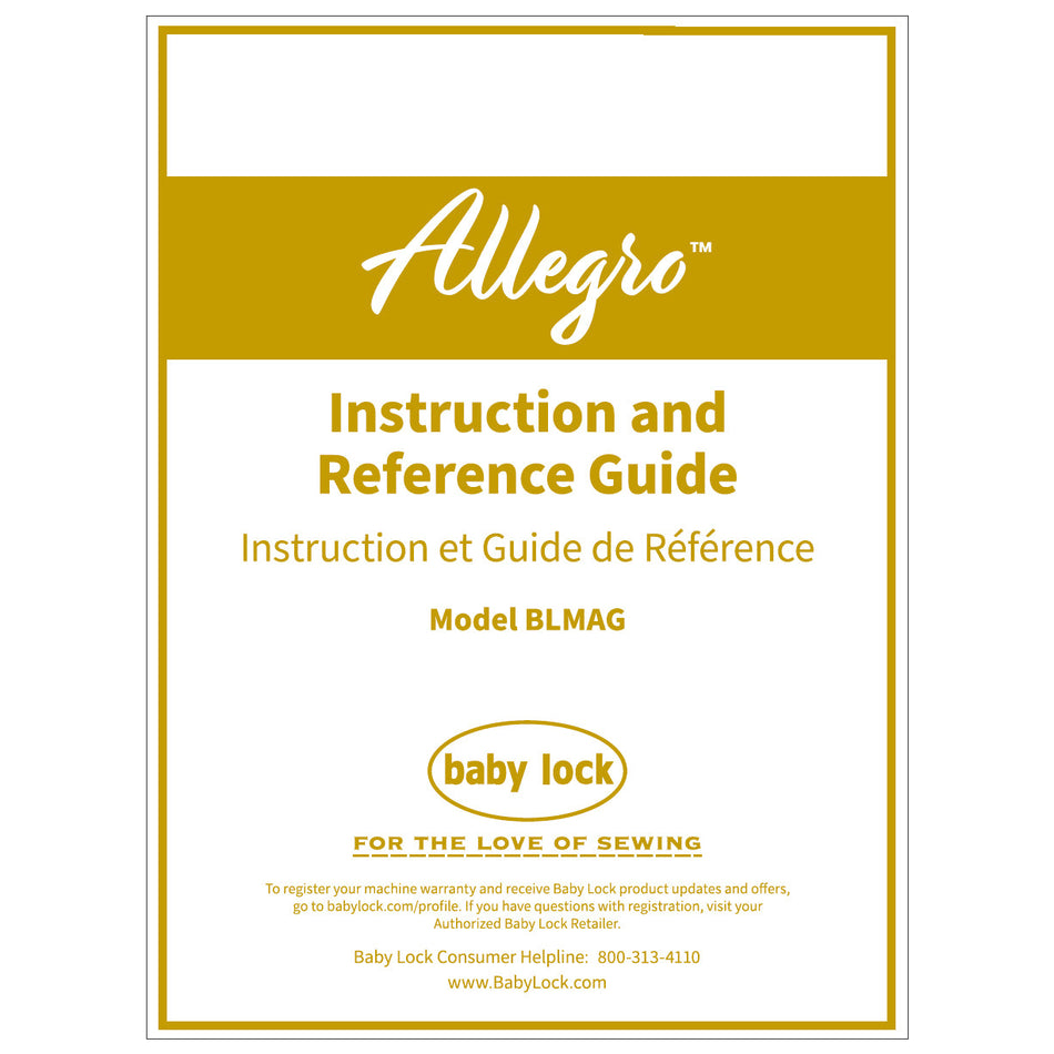 Babylock BLMAG Allegro Instruction Manual