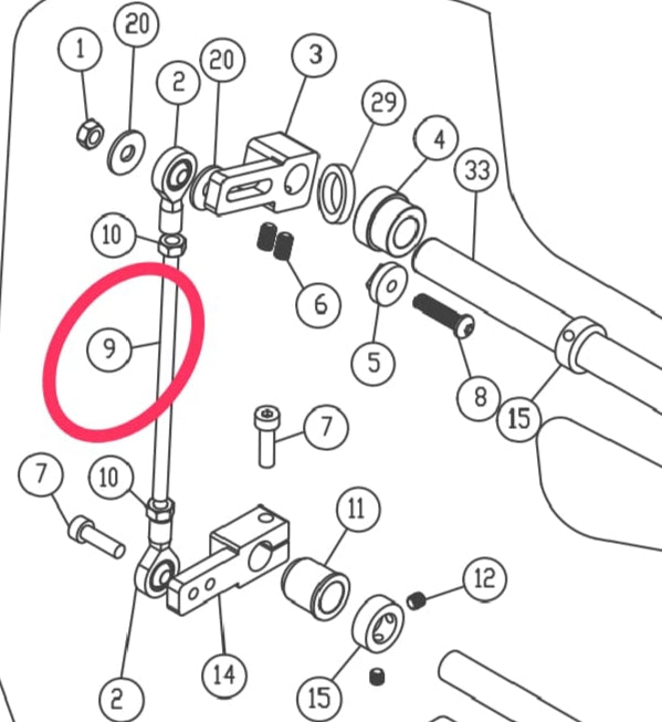 Connecting Bar for KM 921 AGM Special Waistband Machine 50361