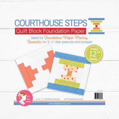 It's Sew Emma Courthouse Step 12 in Quilt Block Foundation Paper