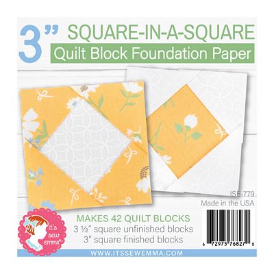 It's Sew Emma Square in a Square Block 3 in Foundation Paper
