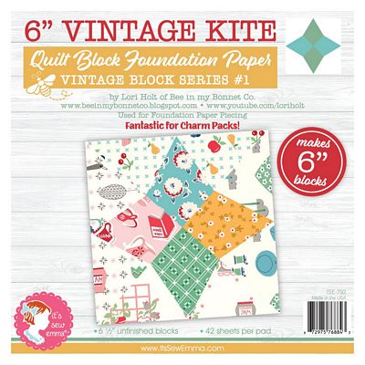 It's Sew Emma 6in Vintage Kite Quilt Block Foundation Paper