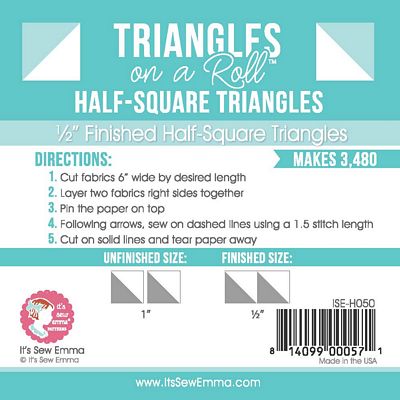 It's Sew Emma Triangles On a Roll 1/2 in Half Square