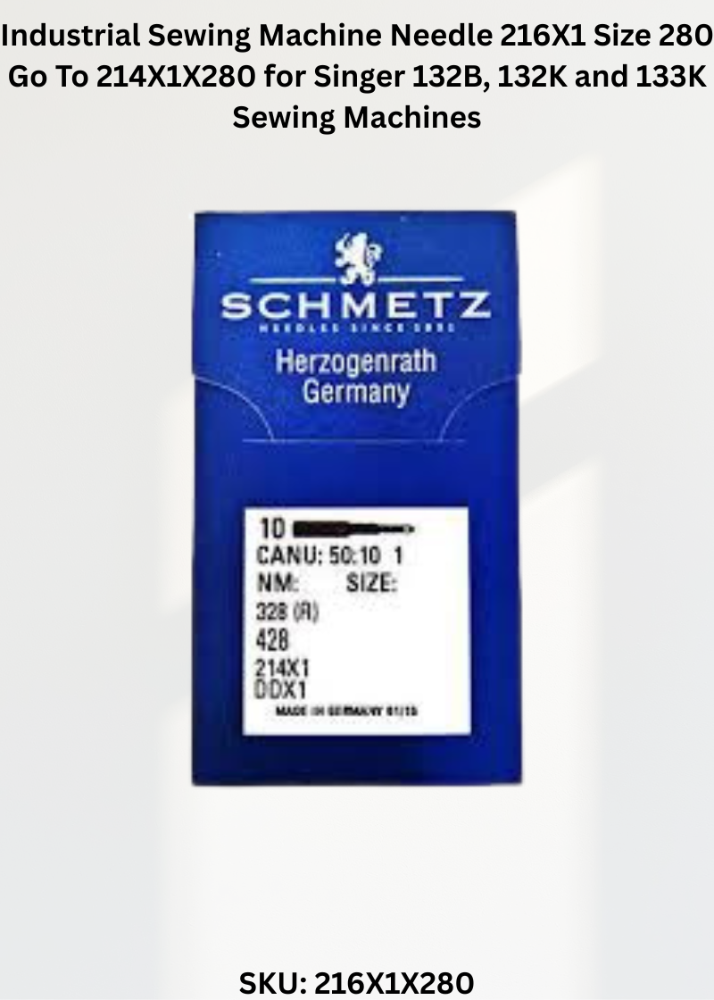 Industrial Sewing Machine Needle 216X1 Size 280 Go To 214X1X280 for Singer 132B, 132K and 133K Sewing Machines