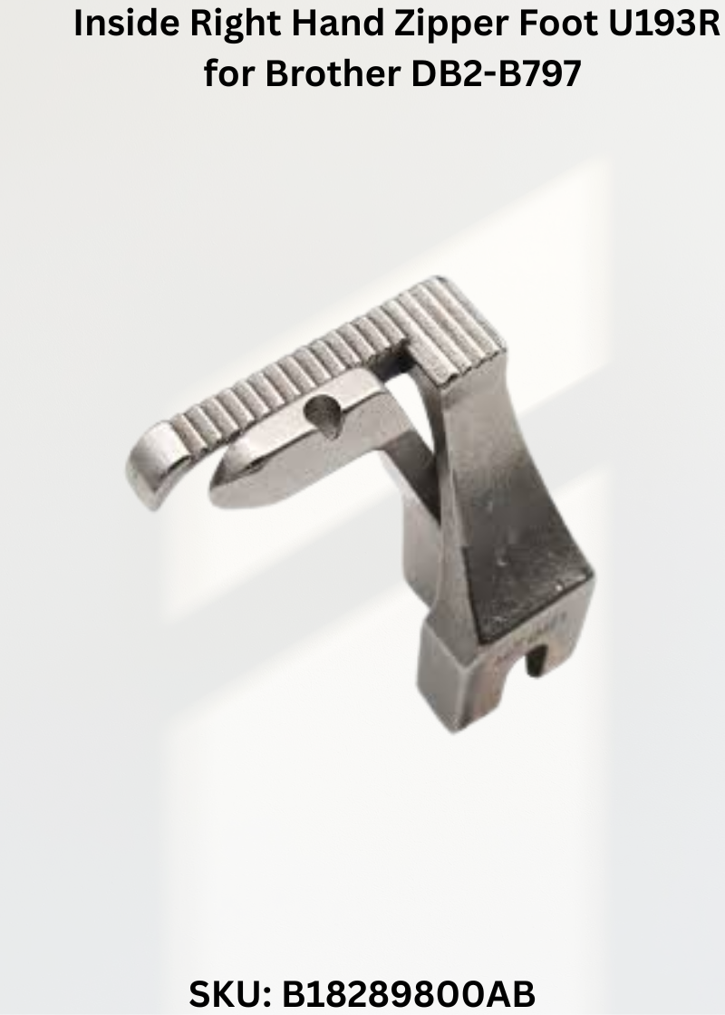 Premium Replacement Inside Right Hand Zipper Foot U193R for Brother DB2-B797 Sewing Machine