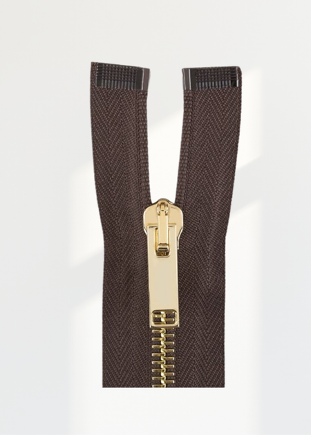 Italian Made High-Quality Finish #5 Brass Jacket Zipper
