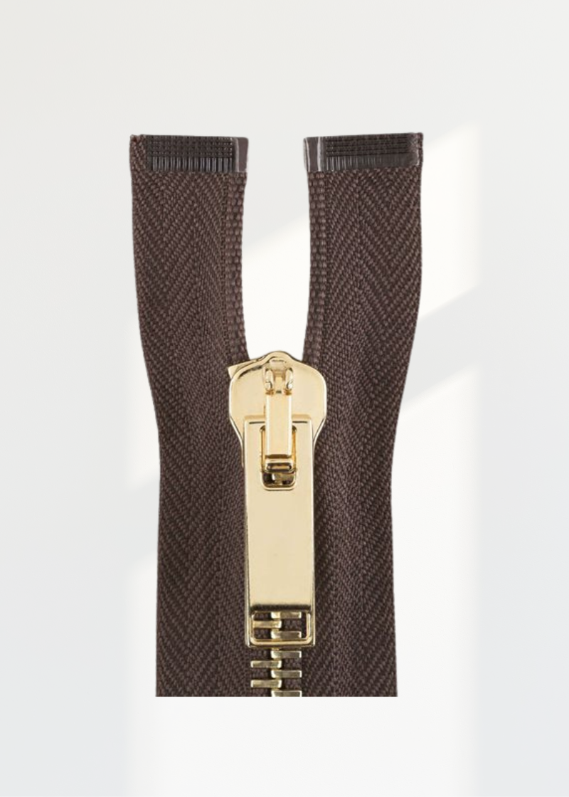 Italian Made High-Quality Finish #8 Brass Jacket Zipper