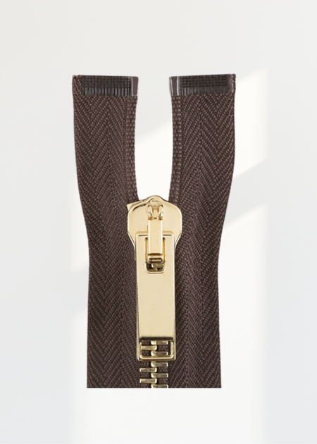 Italian Made High-Quality Finish #8 Brass Jacket Zipper