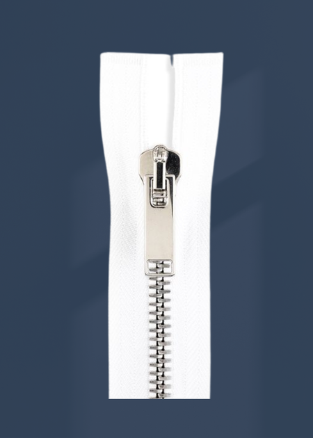 Italian Made High-Quality Finish #8 Nickel Jacket Zipper
