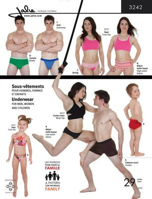 Jalie Patterns Underwear for Men, Woman, and Children Patterns