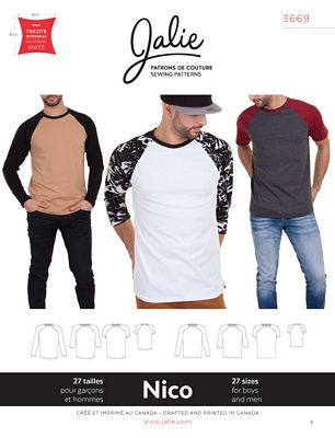 Jalie Patterns Nico Raglan Tee Patterns