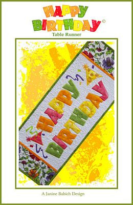Janine Babich Designs Happy Birthday Table Runner