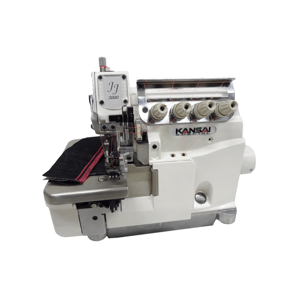 Kansai Special JJ SERIES -  2 Needle, 5 Thread, Top Feed Safety Stitch Sewing Machine for Plain Seaming with Tractor Foot