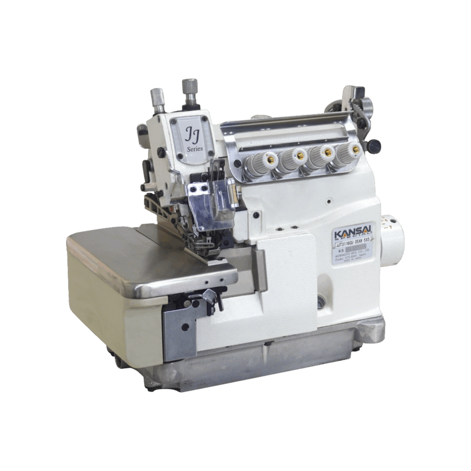 Kansai Special JJ SERIES -  2 Needle, 5 Thread, Top Feed Safety Stitch Sewing Machine for Shirring While Piping