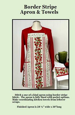J.Minnis Designs Border Stripe Apron & Towels