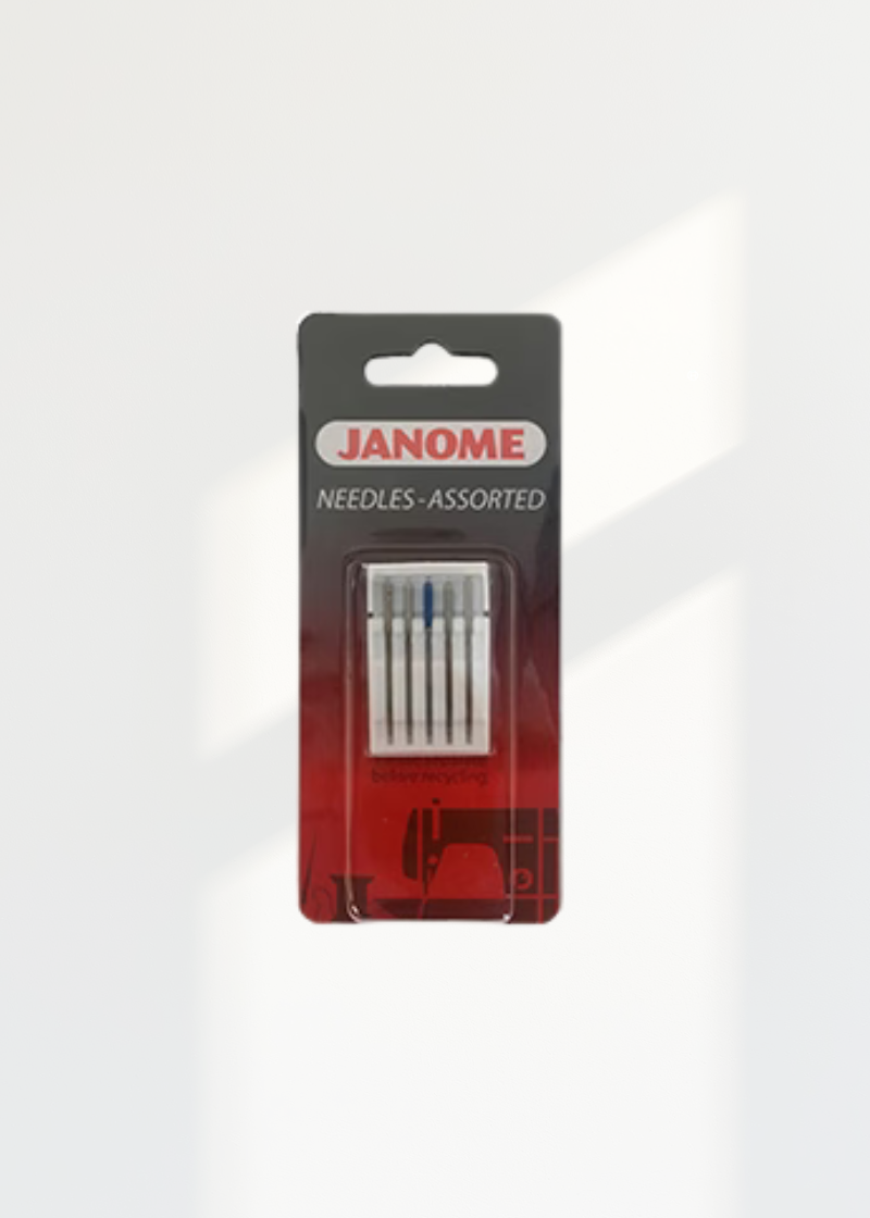 Janome Needle, Assorted 200135001 — Size: 2-11", 2-14", 1- Blue- Tip