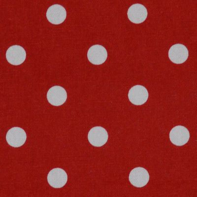 Dunroven House Printed Tea Towel Polka Dot Bright Red