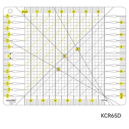 Kearing Slotted Cutting Ruler 6.5in x 6.5in