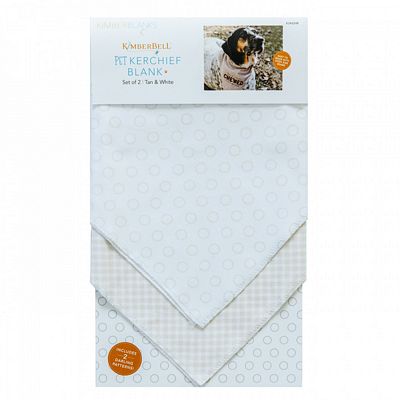 KimberBell Designs Pet Kerchief Blanks, Set of 2, Tan & White