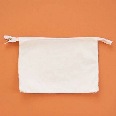 KimberBell Designs Zipper Pouch Blank, Canvas, Cream, Large