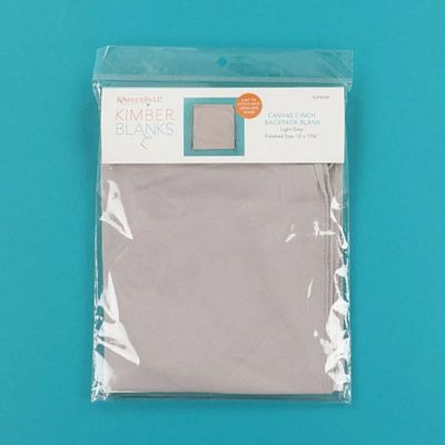 KimberBell Designs Canvas Cinch Backback Blank, Light Grey