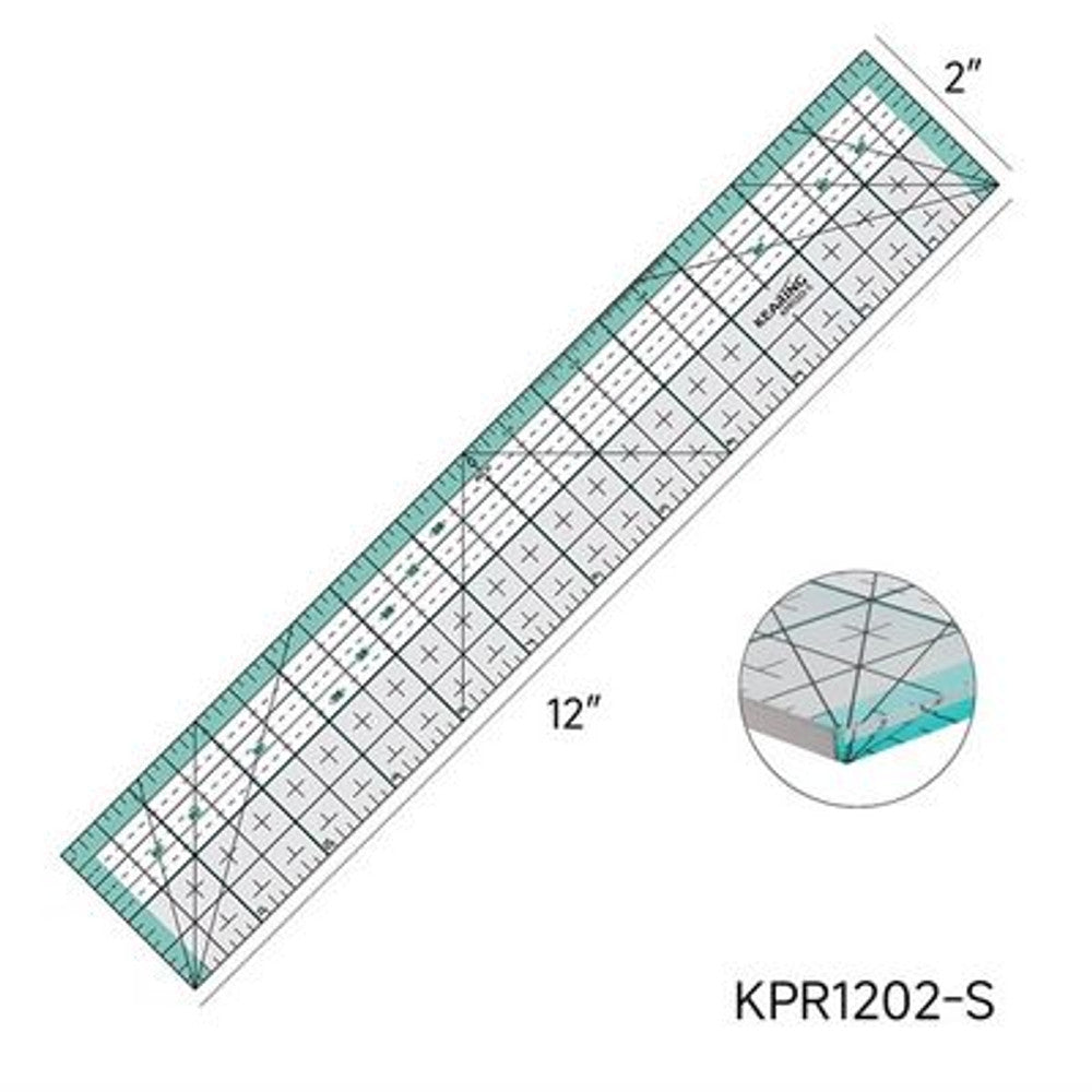 Kearing Quilting Ruler Metal Cut Edge 12in x 2in