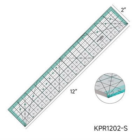 Kearing Quilting Ruler Metal Cut Edge 12in x 2in