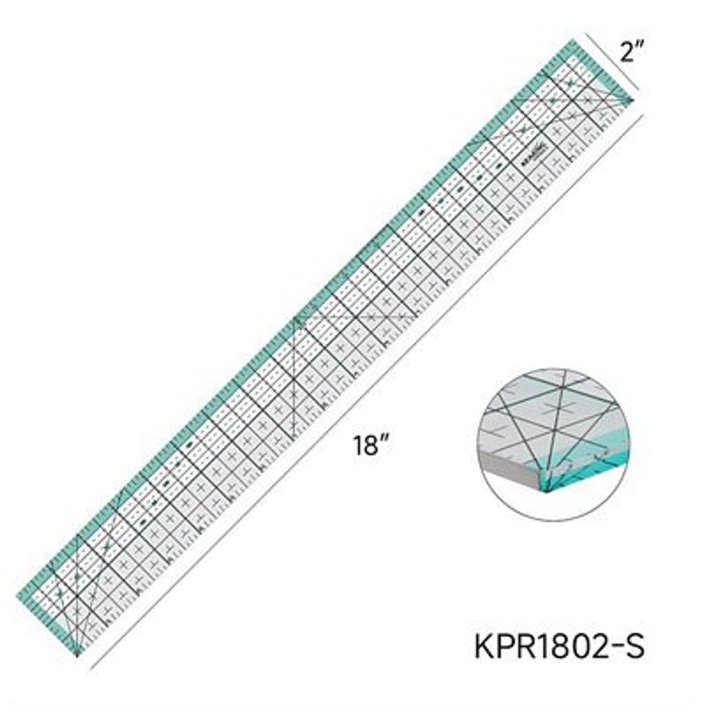Kearing Quilting Ruler Metal Cut Edge 18in x 2in