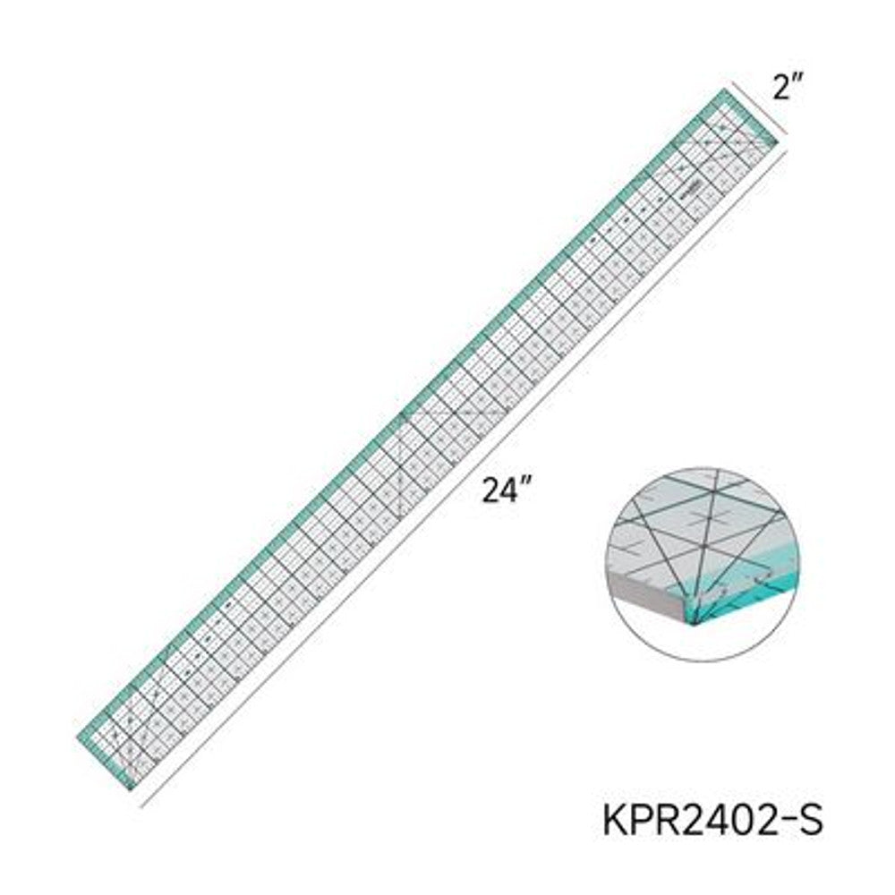 Kearing Quilting Ruler Metal Cut Edge 24in x 2in
