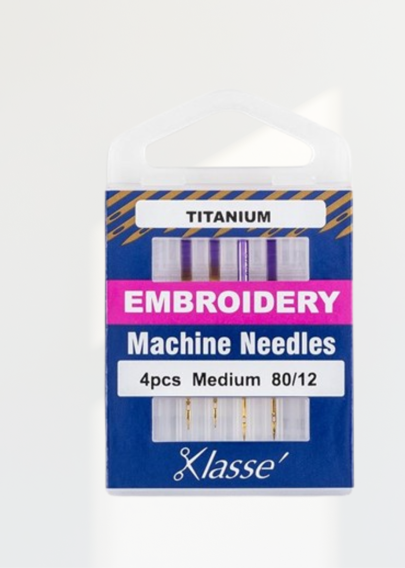 Klasse Titanium Embroidery Home Machine Needles - Size 12 - 4/Pack