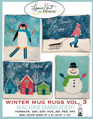 Laurie Kent Designs Winter Mug Rugs Vol. 3 Usb Version