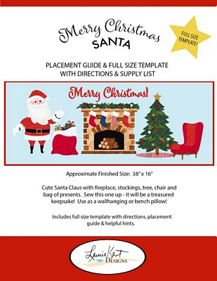 Laurie Kent Designs Merry Christmas Santa-Applique Pattern