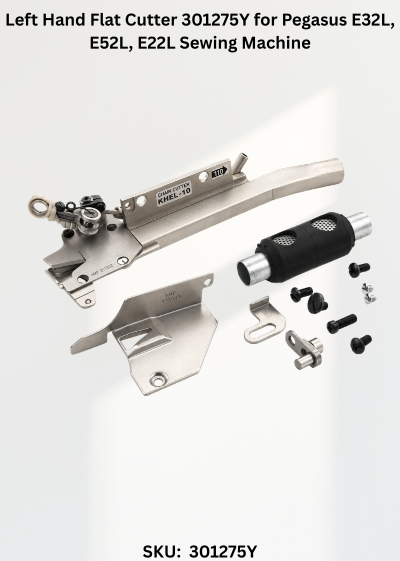 Left Hand Flat Cutter 301275Y for Pegasus E32L, E52L, E22L Sewing Machine