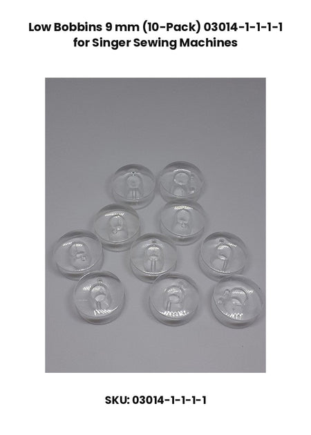 Low Bobbins 9 mm (10-Pack) 03014-1-1-1-1 for Singer Sewing Machines