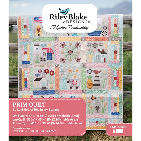 Prim Quilt Machine Embroidery USB Pattern