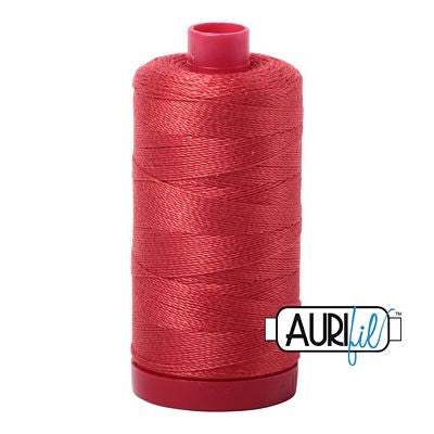 Aurifil Mako 12wt 356yd, Dark Orange Red