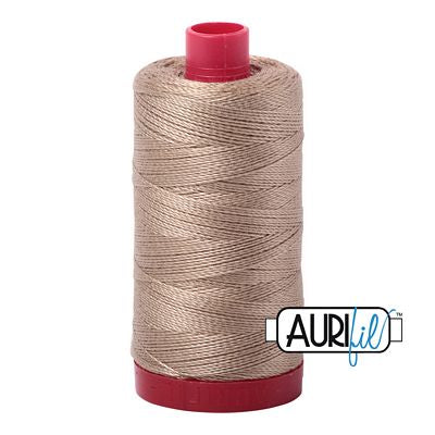 Aurifil Mako 12wt 356yd, Linen