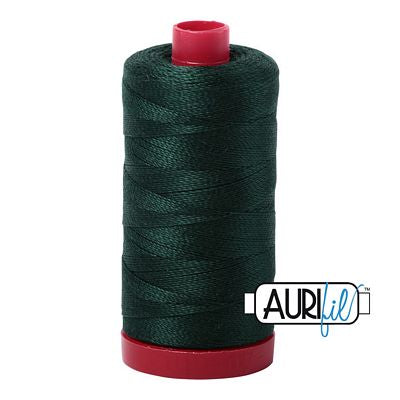 Aurifil Mako 12wt 356yd, Forest Green