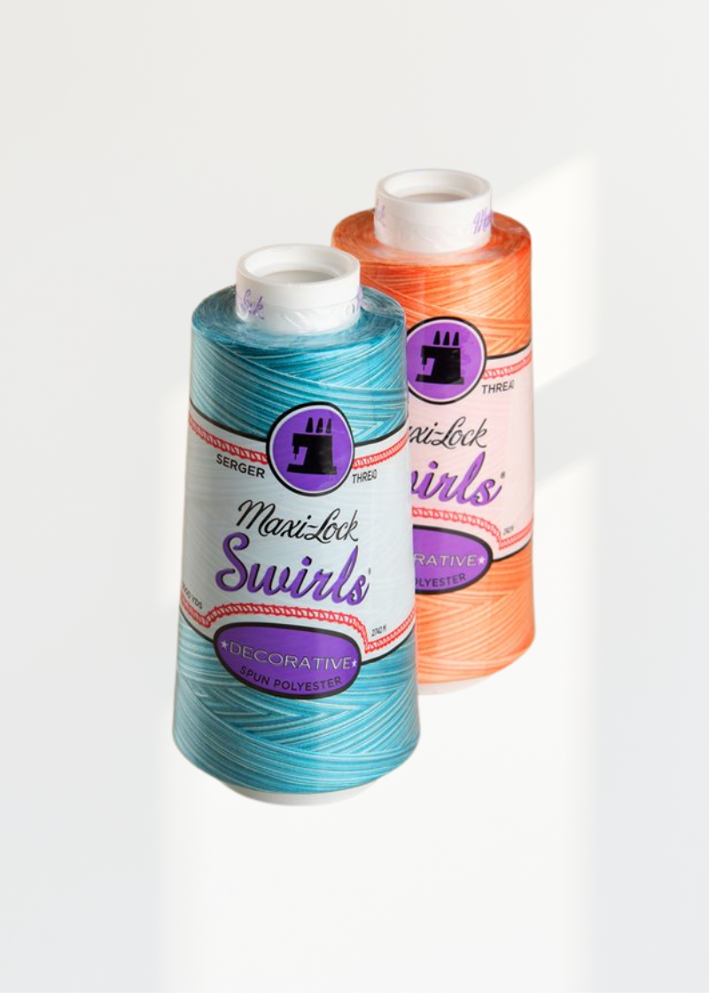 Maxi-Lock Swirls Serger Thread – Spun Polyester, Tex 27, 3,000 Yards